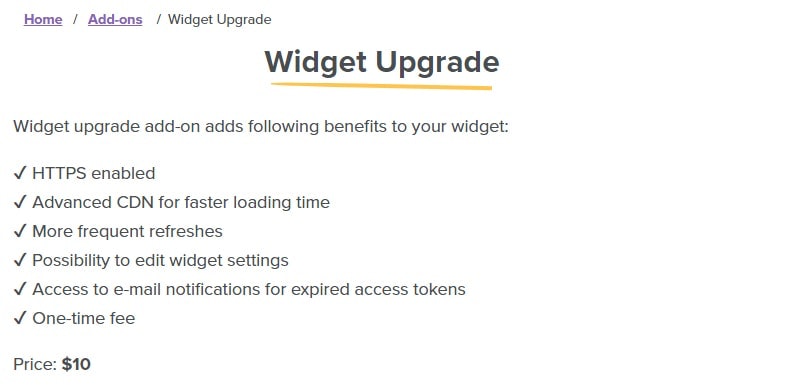 цены LightWidget на создание кнопки инстаграм