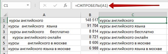 Лишние пробелы при группировке запросов в семантике