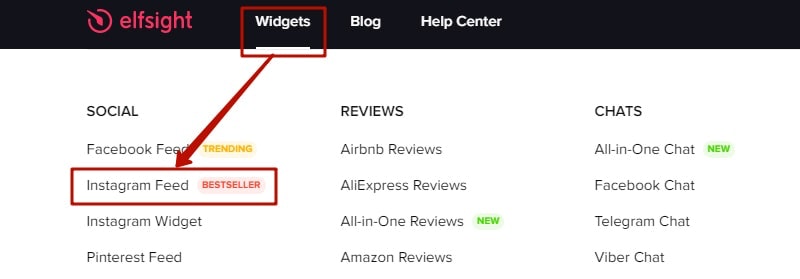 плагин инстаграма для сайта в сервисе Elfsight
